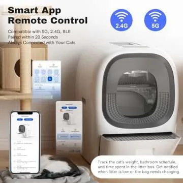 RealScooper Pro with Refill Tray Automatic Cat Litter Box Self Cleaning Litter Box for Multiple Cats, Odor-Removal/App Control/Safety System, Smart Electric Litter Box Trash Liners & Clumping Litter