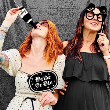 Gothic Bachelorette Photo Booth Props 24Pcs Kit