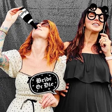 Gothic Bachelorette Photo Booth Props 24Pcs Kit