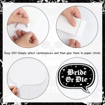 Gothic Bachelorette Photo Booth Props 24Pcs Kit