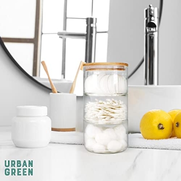 Eco-Friendly Stackable Glass Jars with Bamboo Lids 3 Pack