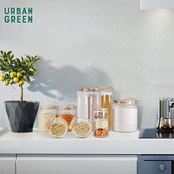 Eco-Friendly Stackable Glass Jars with Bamboo Lids 3 Pack