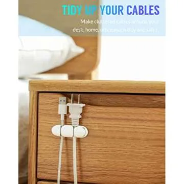 Cable Clips 3 PCS Cord Holder Adhesive Cable Management Cable Cord Organizer for Home Office Car Desk Accessories, Universal Cable Fit (White)
