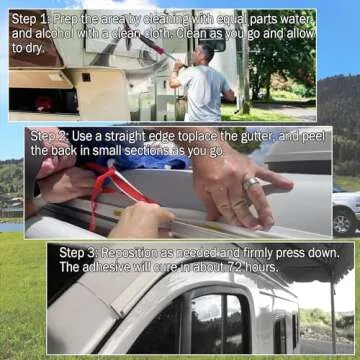 RV J-Shape Rain Gutter Rubber Drip Rail - 40Ft Easy Install