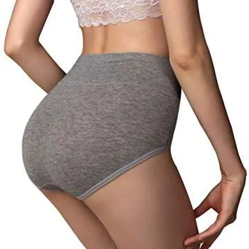 UMMISS Womens Underwear Briefs, Multipack Cotton Tummy Control Underpants Panties for Ladies Female,Multi,XL
