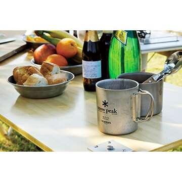 Snow Peak Double Wall Titanimum Insulated Mug, Lightweight, Durable, Camping, 300ml