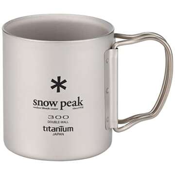 Snow Peak Double Wall Titanimum Insulated Mug, Lightweight, Durable, Camping, 300ml