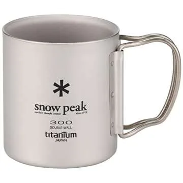 Snow Peak Double Wall Titanimum Insulated Mug, Lightweight, Durable, Camping, 300ml