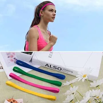 Duufin 20 Elastic Sport Headbands - Non Slip, Colorful & Functional