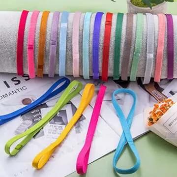 Duufin 20 Elastic Sport Headbands - Non Slip, Colorful & Functional