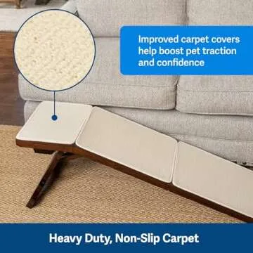 PetSafe CozyUp Sofa Ramp for Small Dogs – 14 Inches Tall Reaches Most Couches – Supports up to 100 Pound Pets – Dog and Cat Access for Living Room – No Slip Carpet Traction