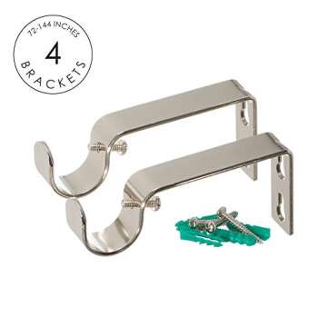 Ivilon Drapery Window Curtain Rod - Stylish 1 Inch End Cap Design, Adjustable Length 72-144 Inches i...