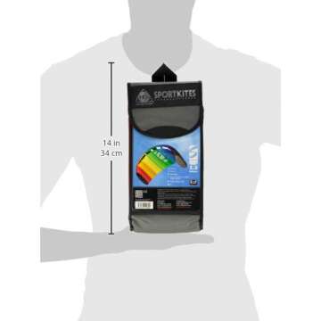 HQ Kites Symphony Beach III 51in (1.3m) Dual Line Parachute Stunt Foil Sport Kite Ready to Fly Outdoor Fun Sports for Boys and Girls Ages 8 and Up - Rainbow Color