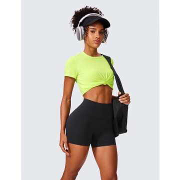 CRZ YOGA Womens Butterlift High Waist Biker Shorts