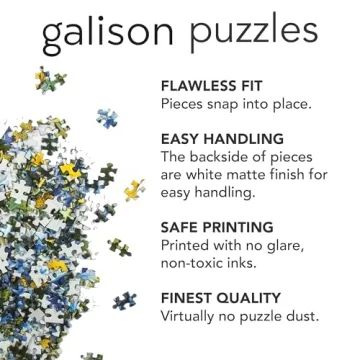 Galison Winter Lights Foil Puzzle 500 Pieces – Holiday Jigsaw Puzzle Featuring Festive City Scene by Joy Laforme – Thick, Sturdy Pieces Challenging Family Activity Great Gift Idea