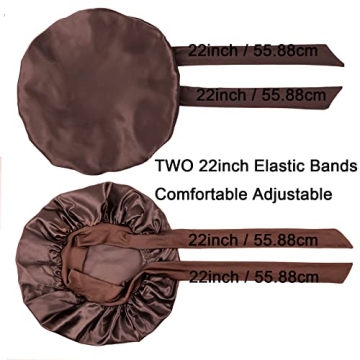 Adjustable Satin Bonnet for Women - Perfect for Braids and Curls