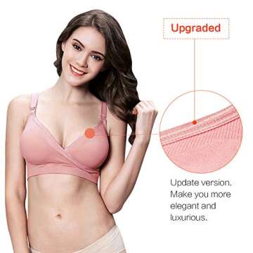 CLUCI 3 Pack Women Nursing Maternity Bra Full Bust Sleeping Wireless Bralette for Breastfeeding with Bra Extenders Clips S
