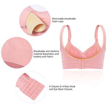 CLUCI 3 Pack Women Nursing Maternity Bra Full Bust Sleeping Wireless Bralette for Breastfeeding with Bra Extenders Clips S