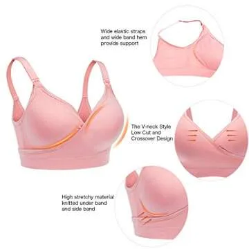 CLUCI 3 Pack Women Nursing Maternity Bra Full Bust Sleeping Wireless Bralette for Breastfeeding with Bra Extenders Clips S