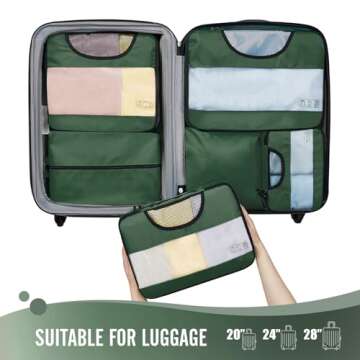 Veken 6 Set Packing Cubes for Suitcases, Travel Organizer Bags for Carry on Luggage, Suitcase Organizer Bags Set for Travel Essentials Travel Accessories in 4 Sizes(Extra Large, Large, Medium, Small)