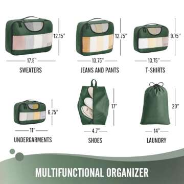 Veken 6 Set Packing Cubes for Suitcases, Travel Organizer Bags for Carry on Luggage, Suitcase Organizer Bags Set for Travel Essentials Travel Accessories in 4 Sizes(Extra Large, Large, Medium, Small)