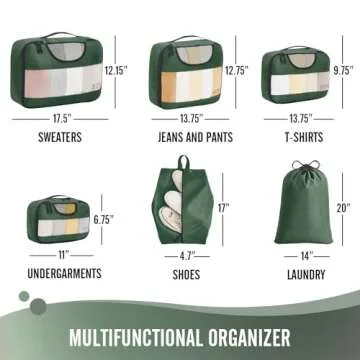 Veken 6 Set Packing Cubes for Suitcases, Travel Organizer Bags for Carry on Luggage, Suitcase Organizer Bags Set for Travel Essentials Travel Accessories in 4 Sizes(Extra Large, Large, Medium, Small)