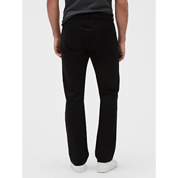 Gap Mens Straight Fit Jeans in True Black - Sustainable & Versatile