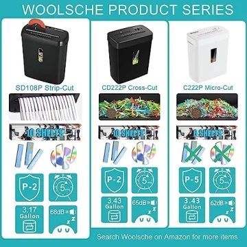 Woolsche 10-Sheet Home Office Paper Shredder Efficient & Quiet