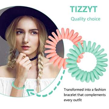 TIZZYT Basic Spiral Hair Ties, No Crease Hair Ties, 18 Count - Macaron Color