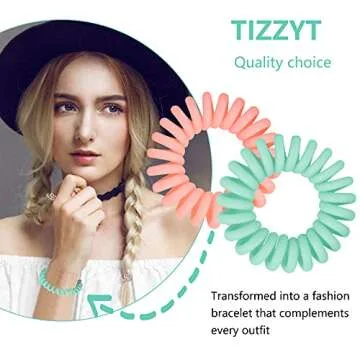 TIZZYT No Crease Spiral Hair Ties in 18 Macaron Colors