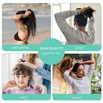 TIZZYT Basic Spiral Hair Ties, No Crease Hair Ties, 18 Count - Macaron Color