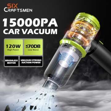 Handheld Car Vacuum Portable Cordless with 2000mAh Battery, 4 in 1 Handheld Vacuum Cleaner and Air D...