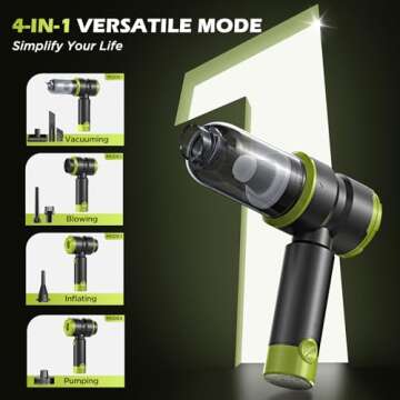 Portable Cordless Car Vacuum with 15000PA Suction Power