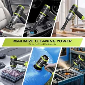 Portable Cordless Car Vacuum with 15000PA Suction Power