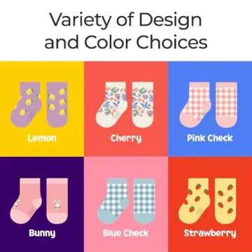 Dailylike Non Slip Grip Ankle Socks for Kids 6 Pairs