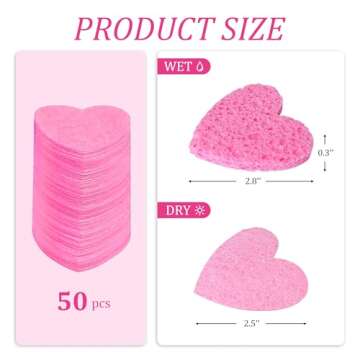 Silkyhose 50-Count Natural Heart Shape Facial Sponges