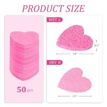 Silkyhose 50-Count Natural Heart Shape Facial Sponges