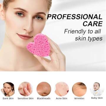 Silkyhose 50-Count Natural Heart Shape Facial Sponges