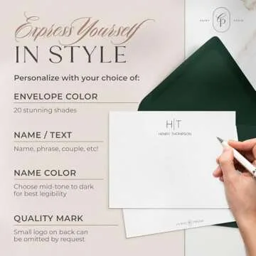 Curio Press Modern Personalized Stationery Set - Custom Cards