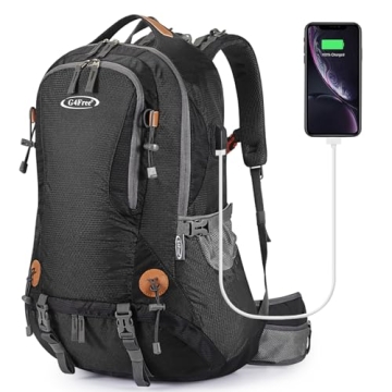 G4Free 50L Waterproof Hiking Backpack with Rain Cover for Outdoor Adventures