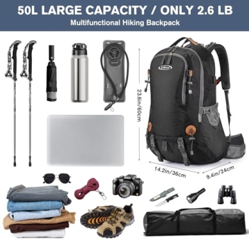 G4Free 50L Waterproof Hiking Backpack for Outdoor Adventures