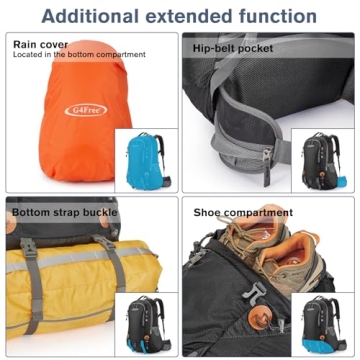G4Free 50L Waterproof Hiking Backpack for Outdoor Adventures