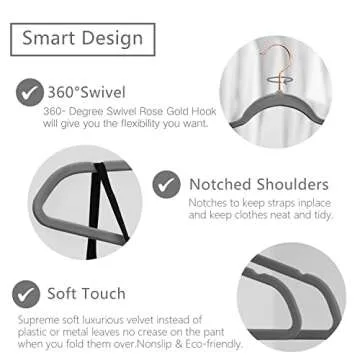 MIZGI Velvet Hangers - Space Saving Non-Slip 60 Pack