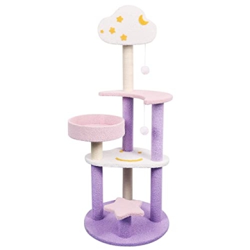SENNAUX Cat Tree: Cozy 49in Play Tower for Cats