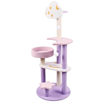 SENNAUX Cat Tree: Cozy 49in Play Tower for Cats