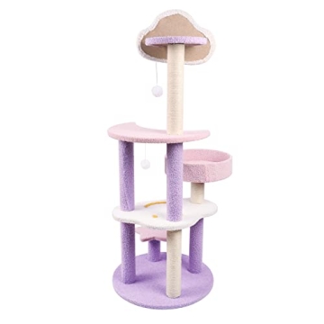 SENNAUX Cat Tree: Cozy 49in Play Tower for Cats