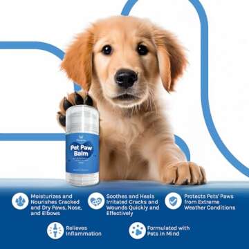 Dog Paw Balm Dog Paw Cream and Lotion - Moisturizes, Heals & Soothes Irritated Paws & Elbows, Protects from Cracks & Wounds