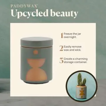 Paddywax Scented Candles Form Collection Artisan Candle in Textured Ceramic Vessel, 12-Ounces, Spanish Moss