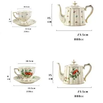 Tmore Vintage Tea Set - Elegant Strawberry Design