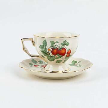 Tmore Vintage Tea Set - Elegant Strawberry Design